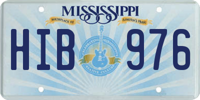 MS license plate HIB976