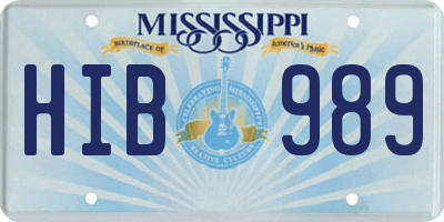 MS license plate HIB989