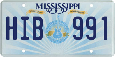MS license plate HIB991