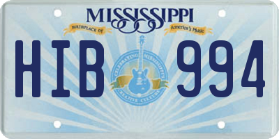 MS license plate HIB994