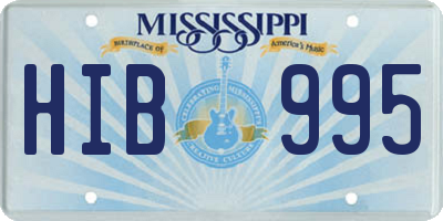 MS license plate HIB995