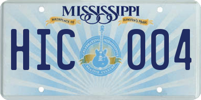 MS license plate HIC004