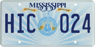 MS license plate HIC024