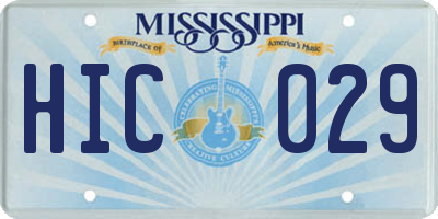MS license plate HIC029