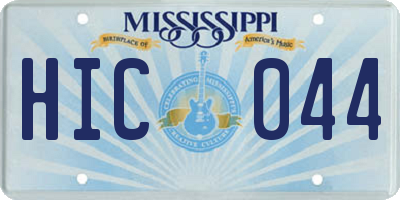 MS license plate HIC044