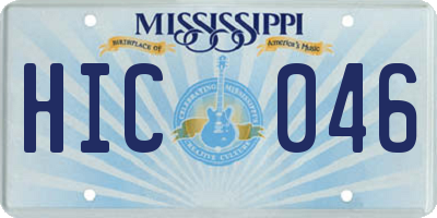 MS license plate HIC046