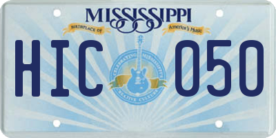 MS license plate HIC050