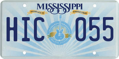 MS license plate HIC055