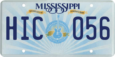 MS license plate HIC056