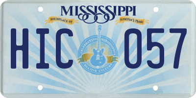 MS license plate HIC057