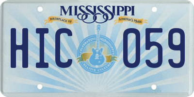 MS license plate HIC059