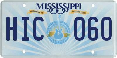 MS license plate HIC060
