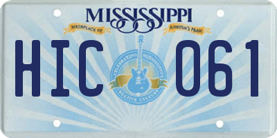 MS license plate HIC061