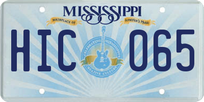 MS license plate HIC065