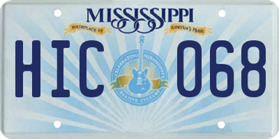 MS license plate HIC068