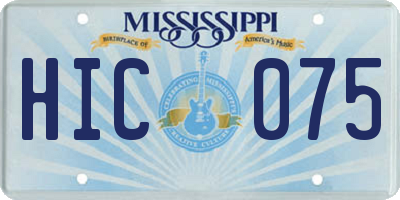 MS license plate HIC075