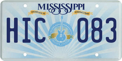 MS license plate HIC083