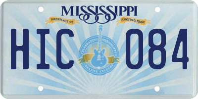 MS license plate HIC084