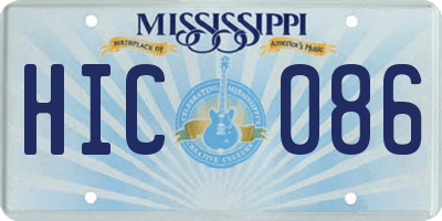 MS license plate HIC086