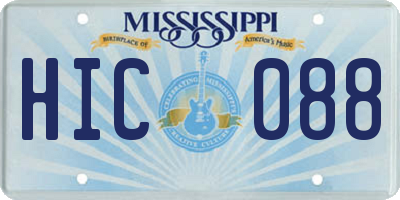 MS license plate HIC088