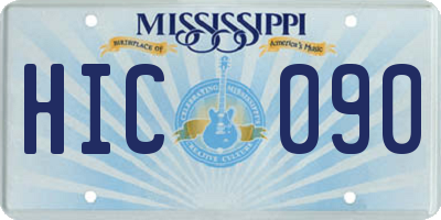 MS license plate HIC090
