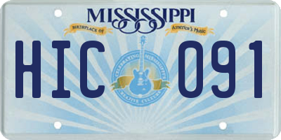MS license plate HIC091