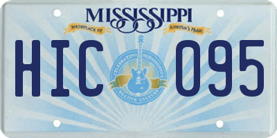 MS license plate HIC095