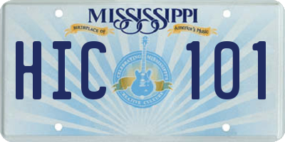 MS license plate HIC101