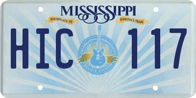 MS license plate HIC117