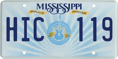 MS license plate HIC119