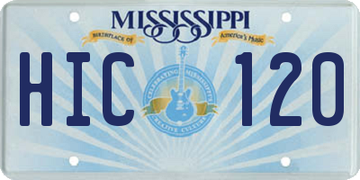 MS license plate HIC120