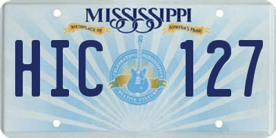 MS license plate HIC127