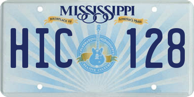MS license plate HIC128
