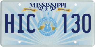 MS license plate HIC130