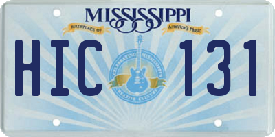MS license plate HIC131