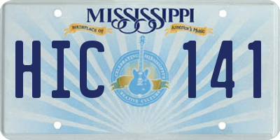 MS license plate HIC141