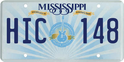 MS license plate HIC148