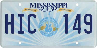 MS license plate HIC149