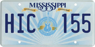 MS license plate HIC155
