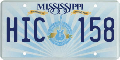 MS license plate HIC158