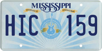 MS license plate HIC159