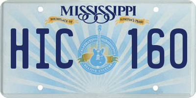 MS license plate HIC160