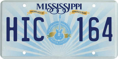 MS license plate HIC164