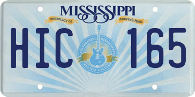 MS license plate HIC165