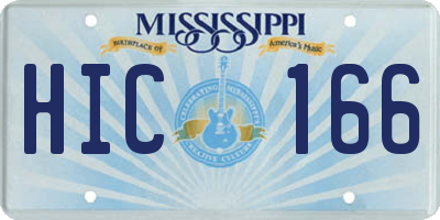 MS license plate HIC166
