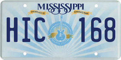 MS license plate HIC168