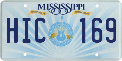 MS license plate HIC169