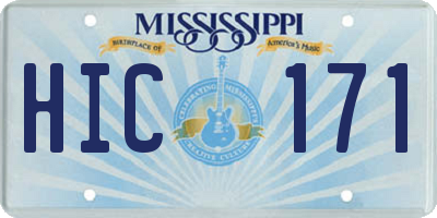 MS license plate HIC171