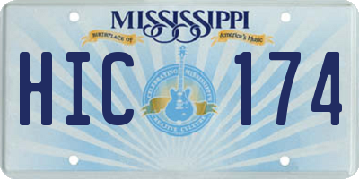 MS license plate HIC174