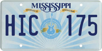 MS license plate HIC175
